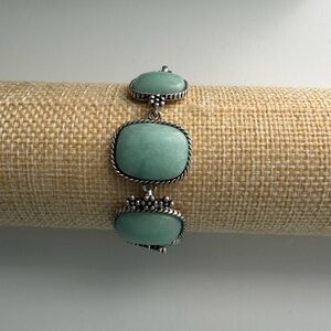 Lucky Brand Amazonite Stone and Antiqued SilverTone Toggle Bracelet